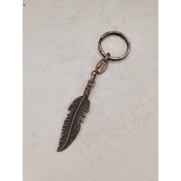 Feather Pendant Key Ring, Nature Pendant Key Ring, Feather Key Chain, Me… - Picture 6 of 7